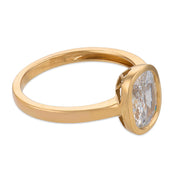 Melrose GIA 1.10 carat diamond 18k yellow gold bezel set ring