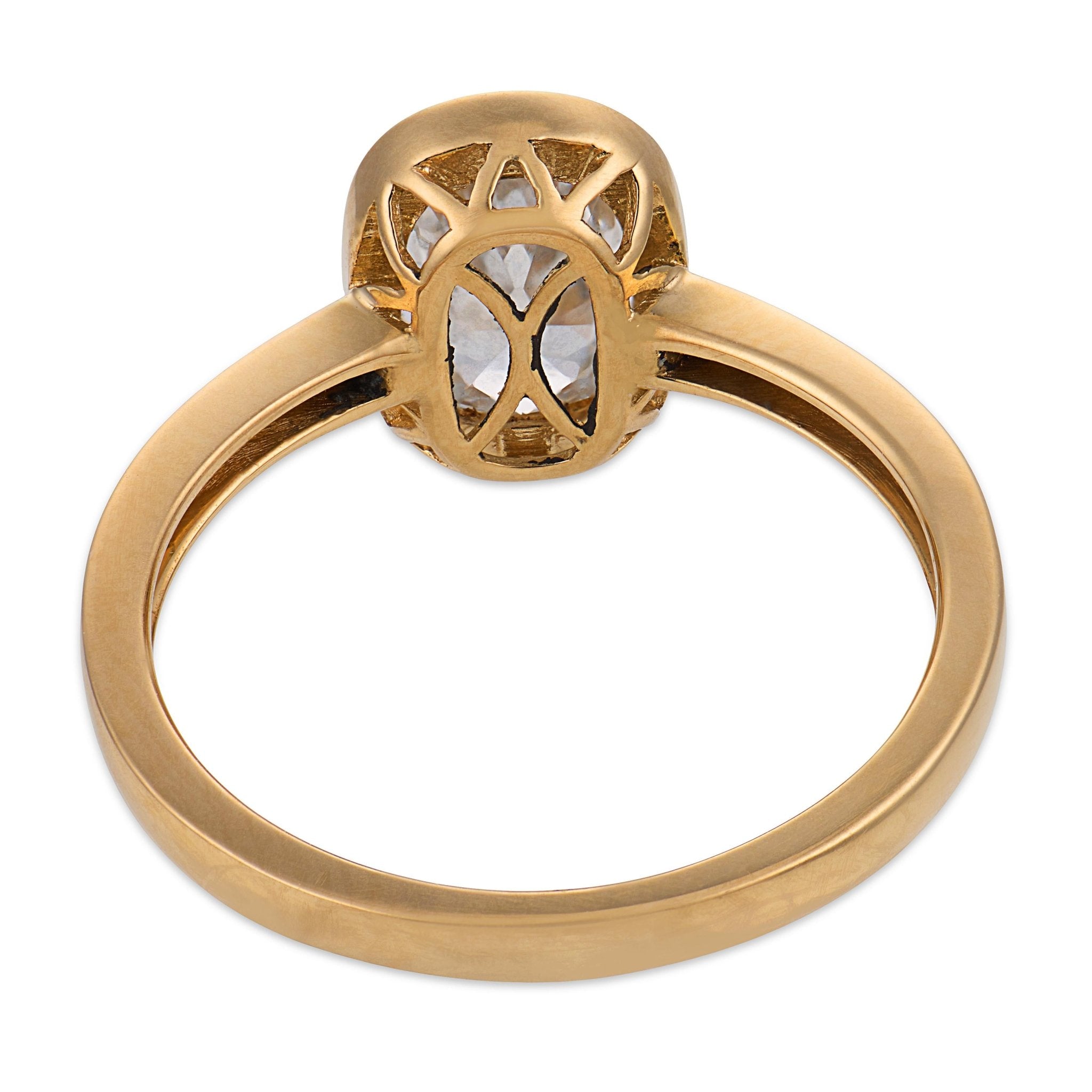 Melrose GIA 1.10 carat diamond 18k yellow gold bezel set ring