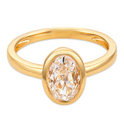 Melrose GIA 1.11 carat oval cut diamond 18k yellow gold ring - T&H Exclusive
