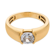 Brooklyn GIA 0.91 carat old mine cut diamond 18k gold ring