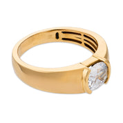 Brooklyn GIA 0.91 carat old mine cut diamond 18k gold ring