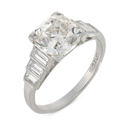 Art Deco GIA 3.02 carat old mine cut diamond platinum engagement ring
