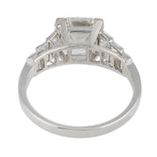 Art Deco GIA 3.02 carat old mine cut diamond platinum engagement ring