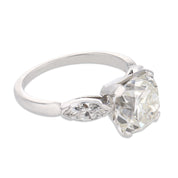GIA 3.11 carat old mine cut diamond platinum engagement ring