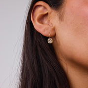 GIA 3.01 carat old mine cut diamond 18k yellow gold earrings