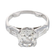 Mid Century GIA 1.51 carat diamond platinum engagement ring