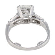 Mid Century GIA 1.51 carat diamond platinum engagement ring