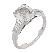 Mid Century GIA 1.51 carat diamond platinum engagement ring