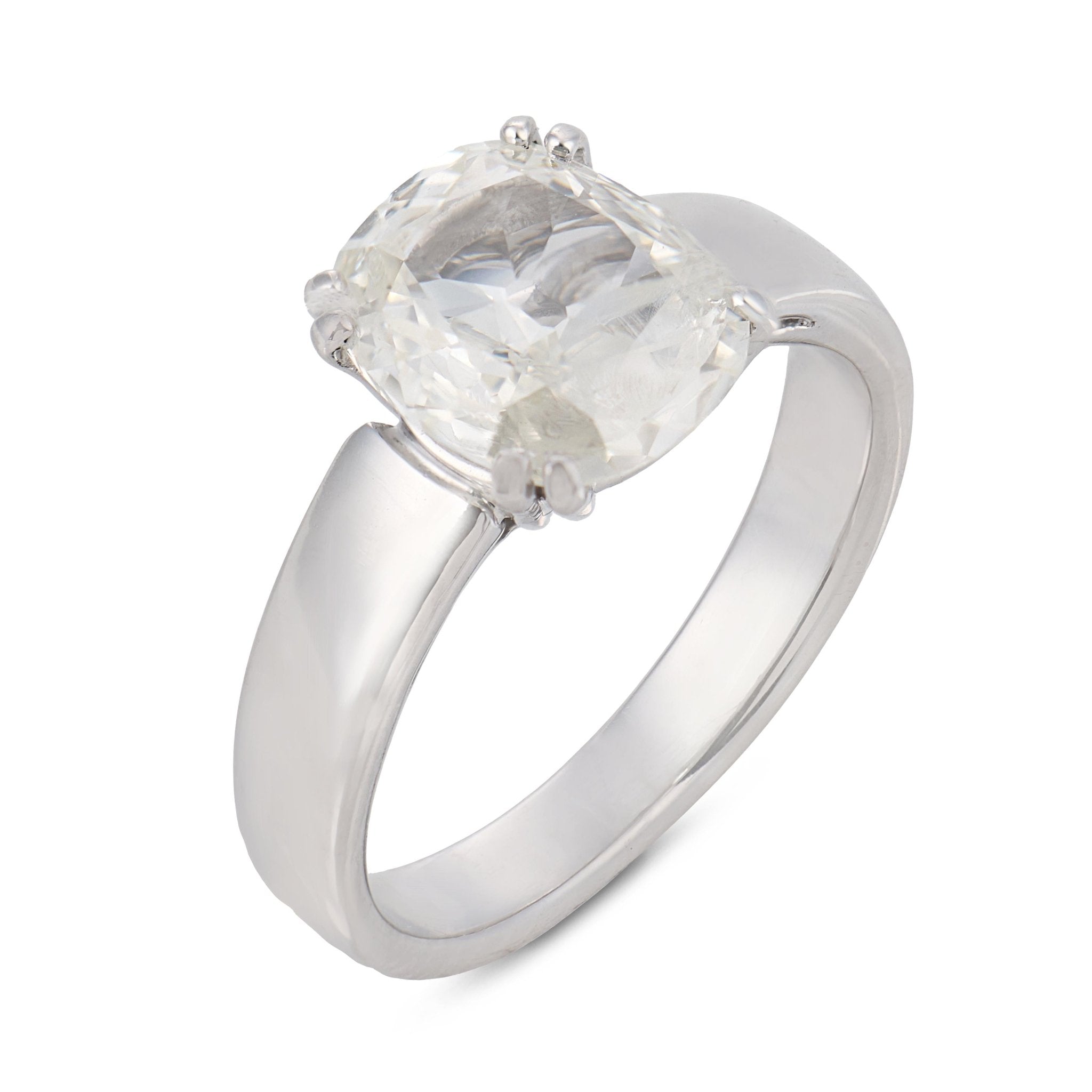 Vintage GIA 1.52 carat diamond 18k white gold solitare engagement ring