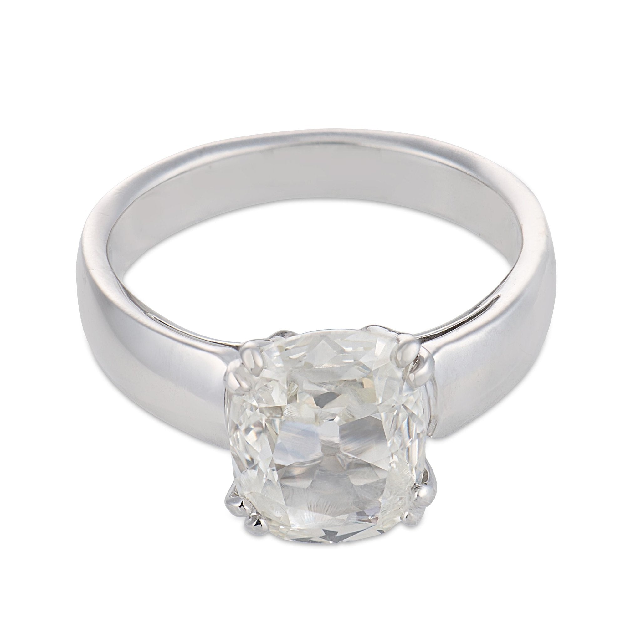 Vintage GIA 1.52 carat diamond 18k white gold solitare engagement ring