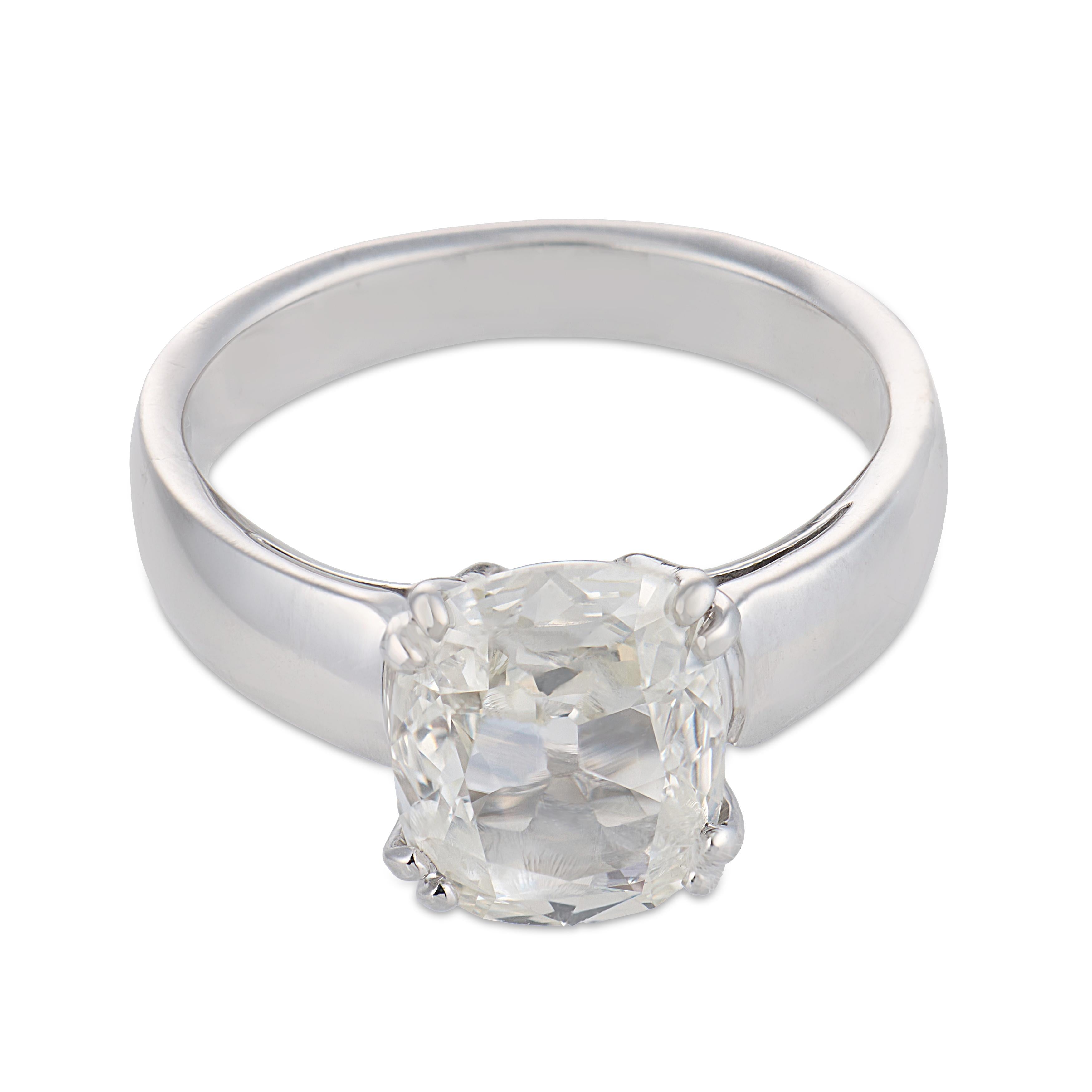 Vintage GIA 1.52 carat diamond 18k white gold solitare engagement ring