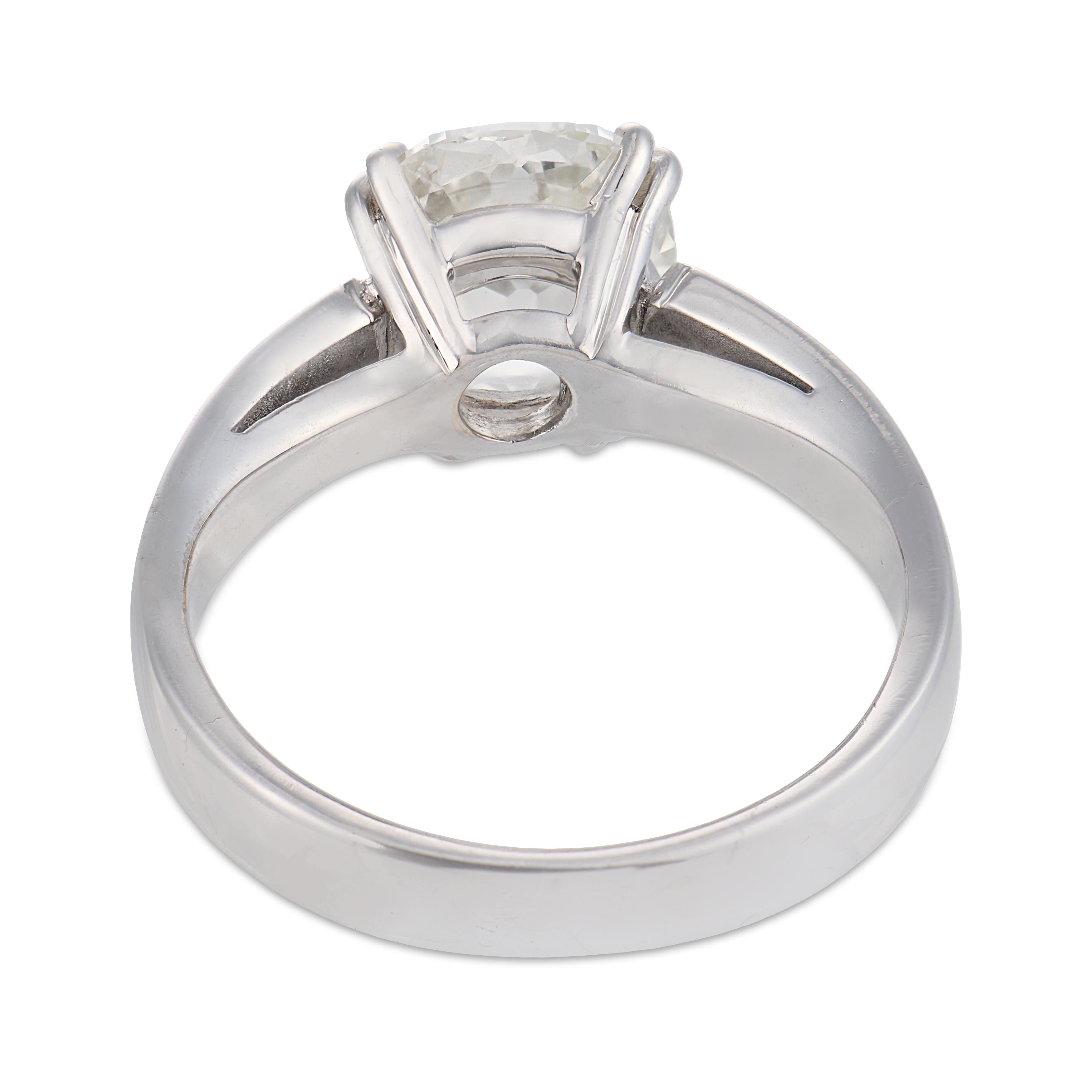 Vintage GIA 1.52 carat diamond 18k white gold solitare engagement ring