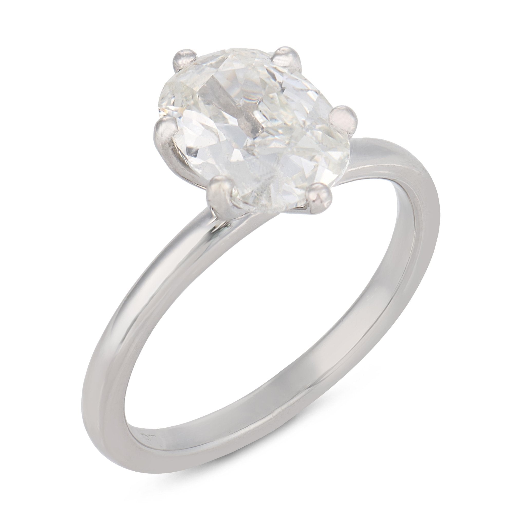 Vintage GIA 1.51 carat diamond platinum engagement ring