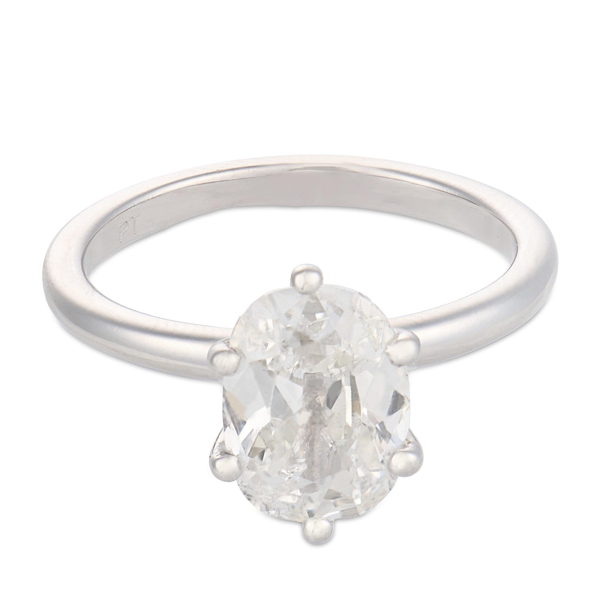 Vintage GIA 1.51 carat diamond platinum engagement ring