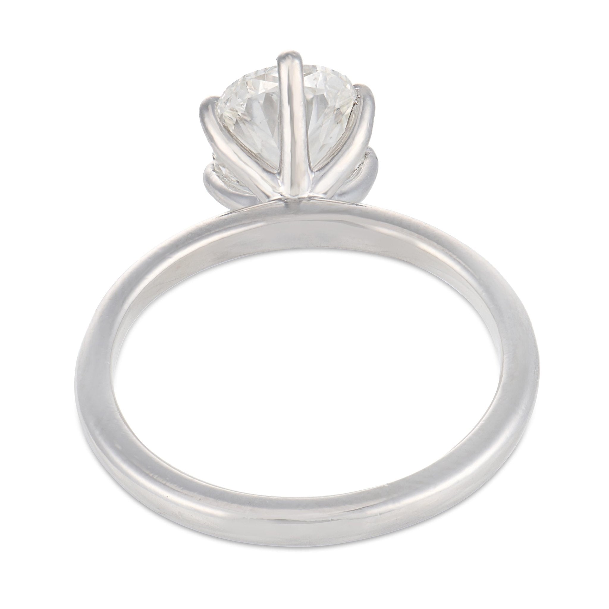 Vintage GIA 1.51 carat diamond platinum engagement ring