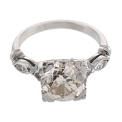 Art deco GIA 2.68 carat diamond platinum engagement ring