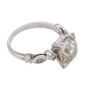 Art deco GIA 2.68 carat diamond platinum engagement ring