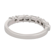 Mid Century baguette and round diamond platinum half eternity band