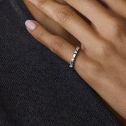 Mid Century baguette and round diamond platinum half eternity band