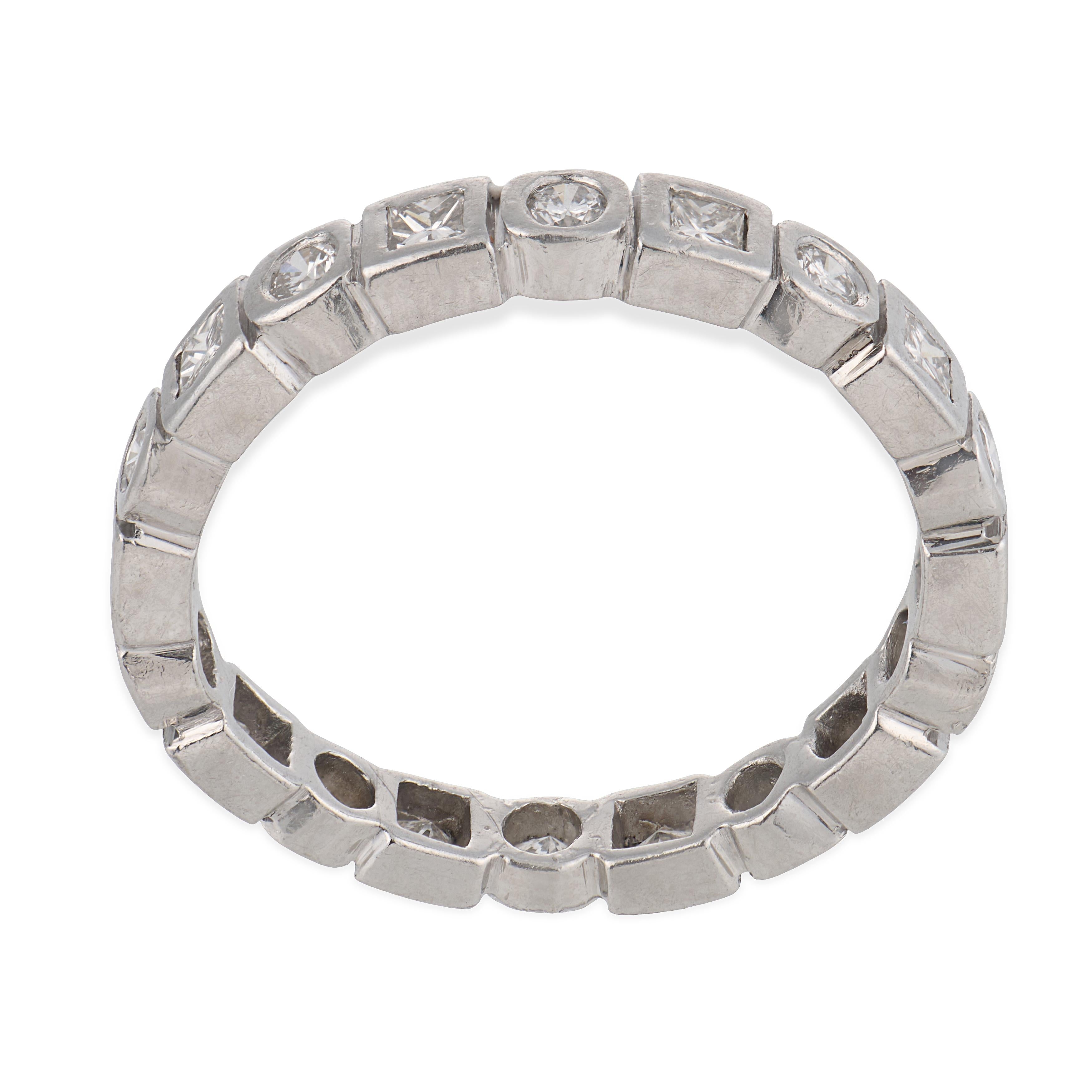 Vintage diamond platinum eternity band