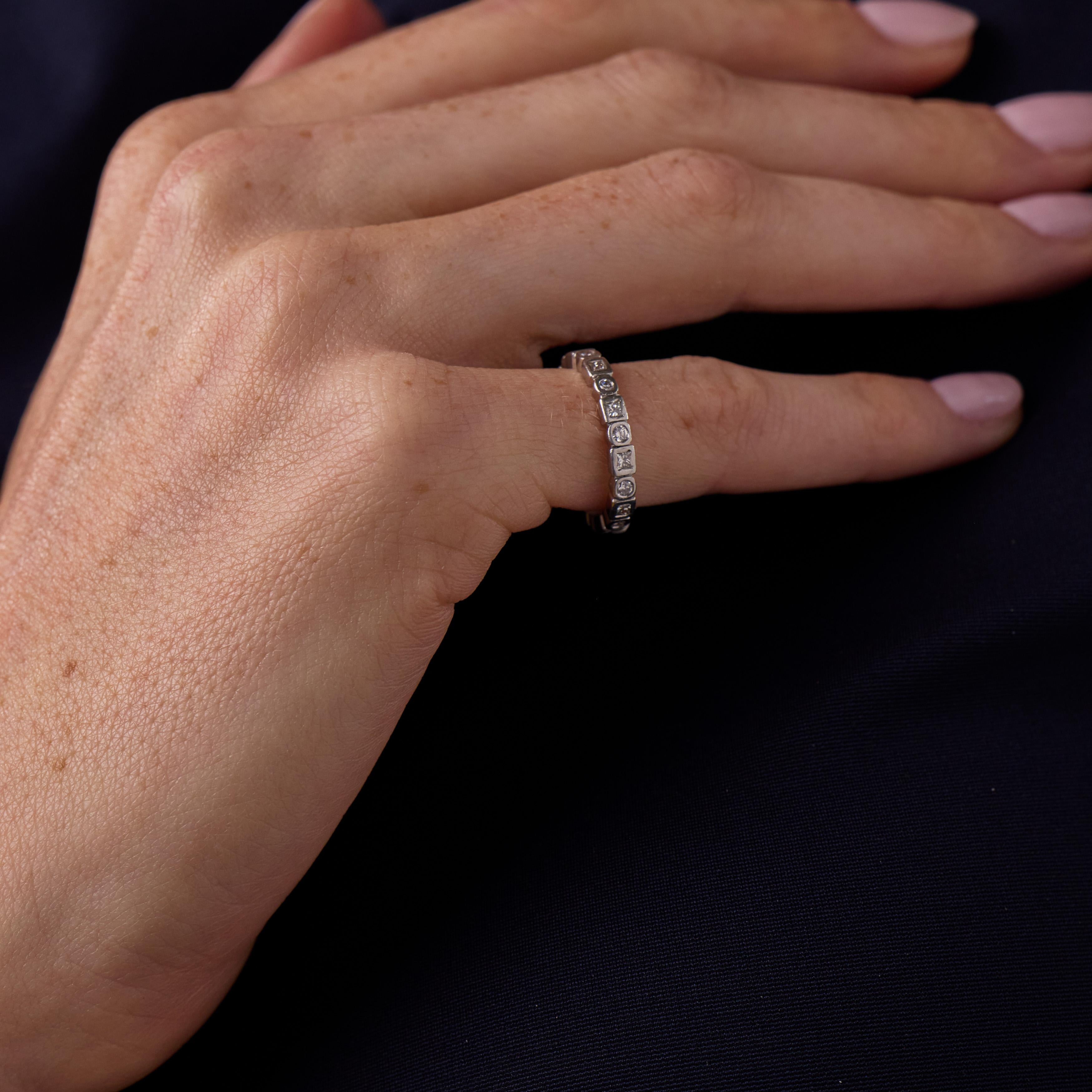 Vintage diamond platinum eternity band