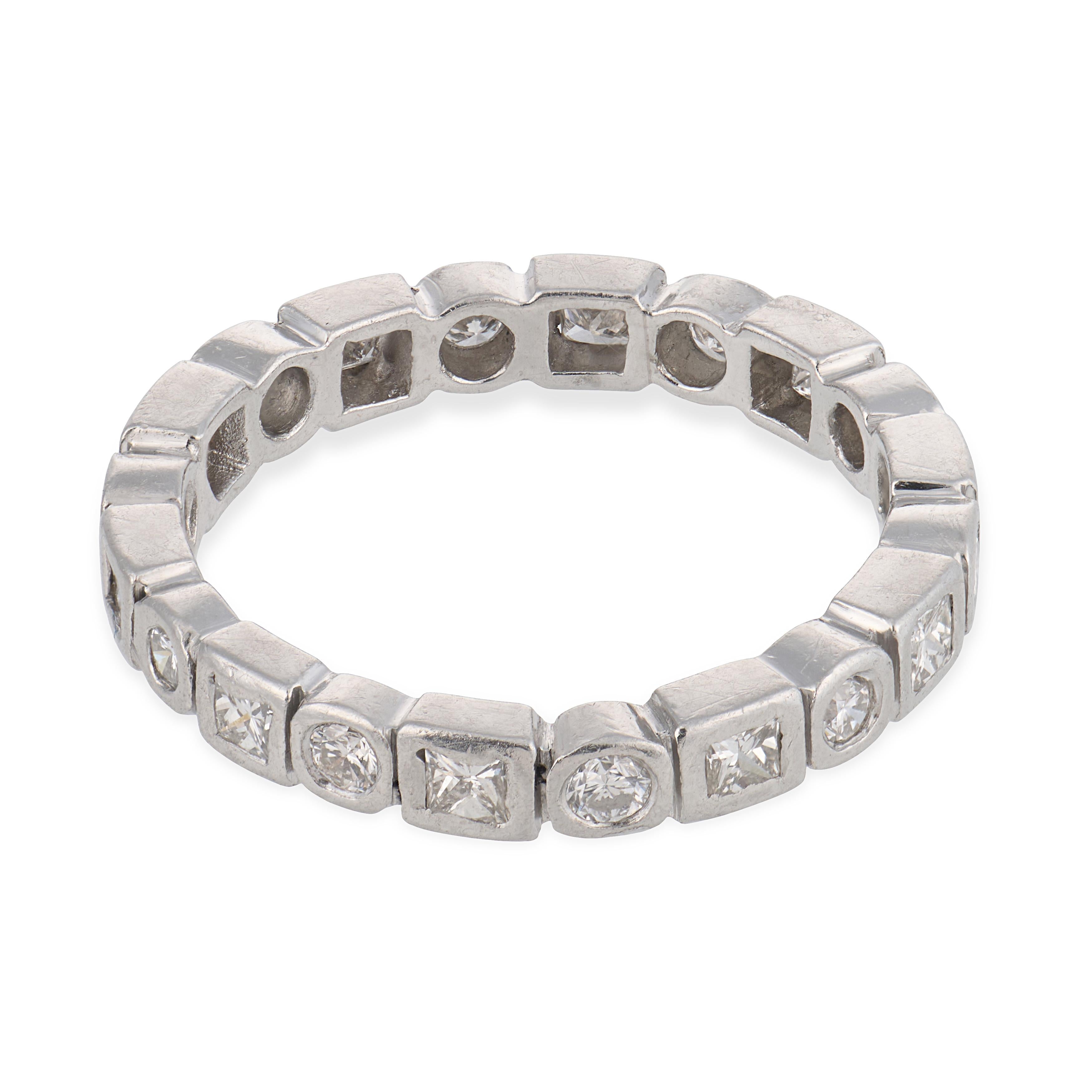 Vintage diamond platinum eternity band