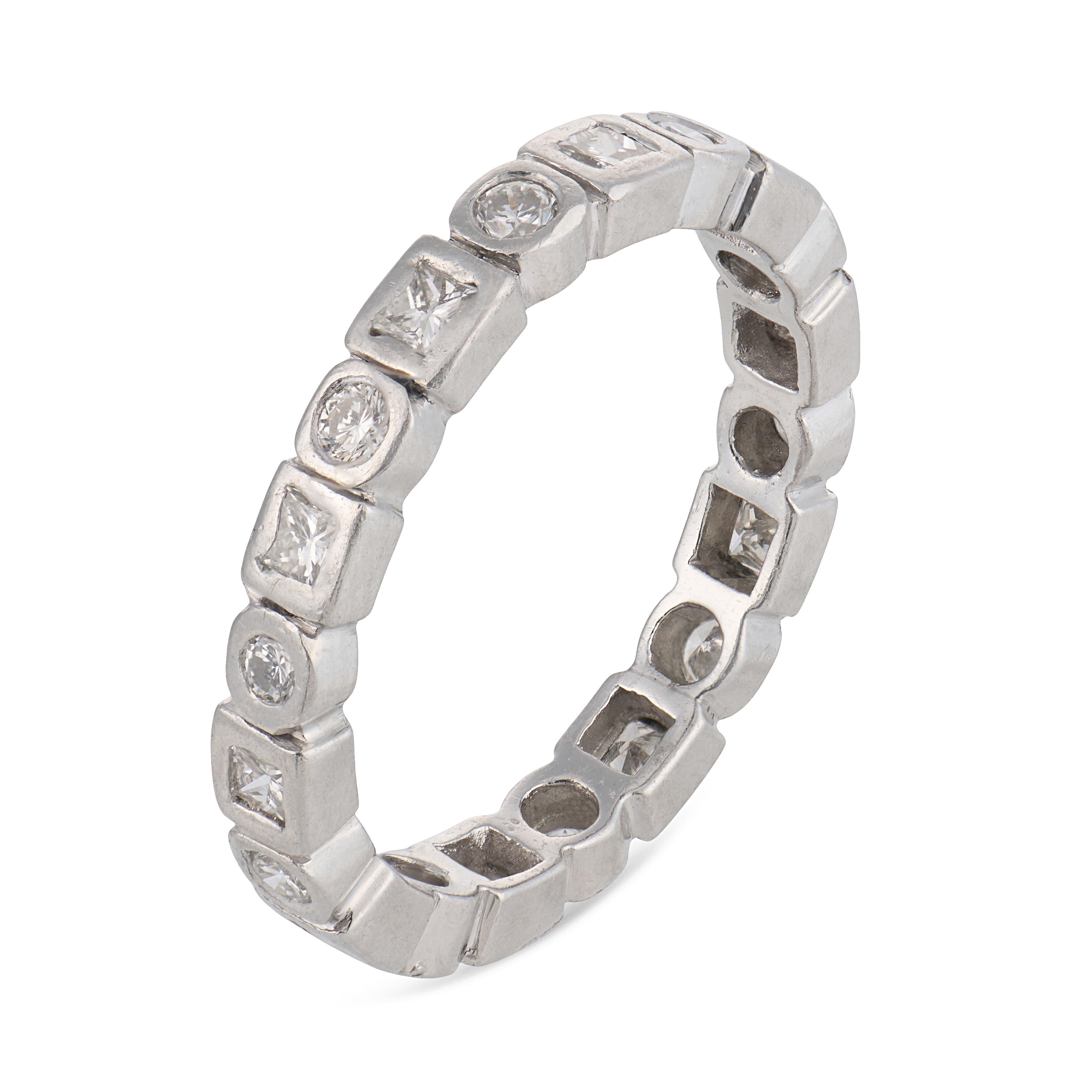Vintage diamond platinum eternity band
