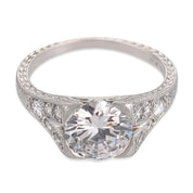 Art Deco GIA 2.06 carat D VS2 diamond platinum engagement ring