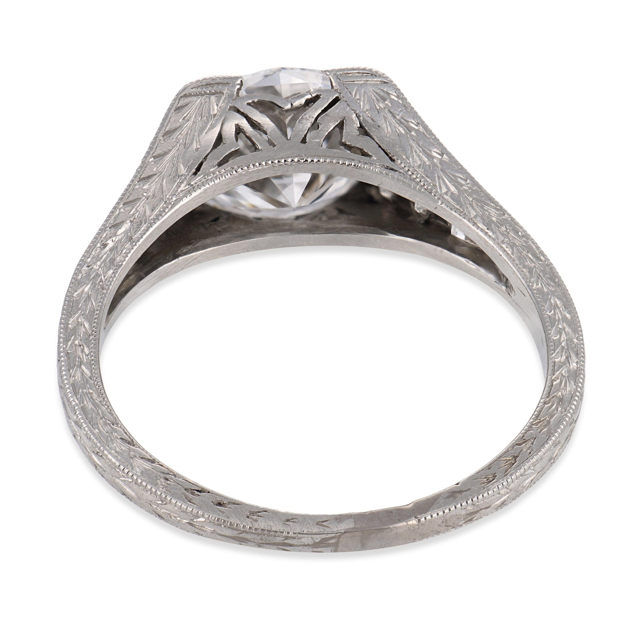 Art Deco GIA 2.06 carat D VS2 diamond platinum engagement ring