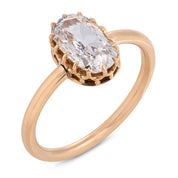Victorian GIA 1.02 carat diamond 14k yellow gold engagement ring