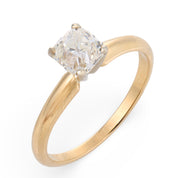 GIA 0.91 carat old mine cut diamond 14k yellow gold solitaire engagement ring