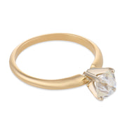 GIA 0.91 carat old mine cut diamond 14k yellow gold solitaire engagement ring