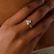 Victorian old European cut diamond 18k yellow gold ring