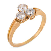 Victorian old European cut diamond 18k yellow gold ring