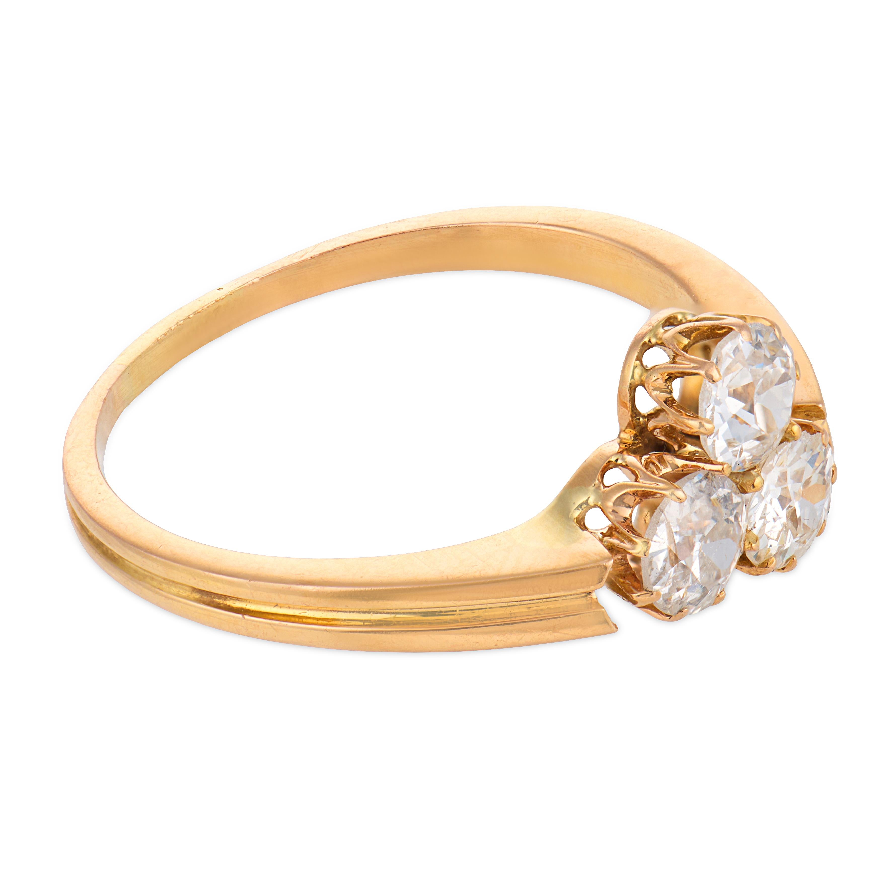 Victorian old European cut diamond 18k yellow gold ring