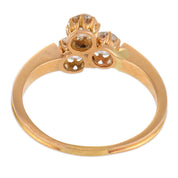 Victorian old European cut diamond 18k yellow gold ring