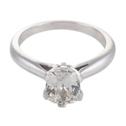 GIA 1.09 carat old mine cut diamond platinum solitaire ring