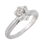 GIA 1.09 carat old mine cut diamond platinum solitaire ring