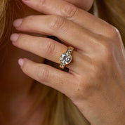 GIA 2.95 carat diamond 18k yellow gold engagement ring