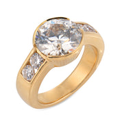 GIA 2.95 carat diamond 18k yellow gold engagement ring