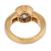 GIA 2.95 carat diamond 18k yellow gold engagement ring