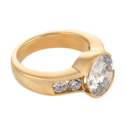 GIA 2.95 carat diamond 18k yellow gold engagement ring