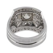 Art Deco GIA diamond platinum engagement ring