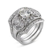 Art Deco GIA diamond platinum engagement ring
