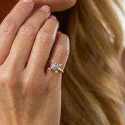 Victorian GIA 1.56 carat old European cut diamond seed pearl 18k gold ring