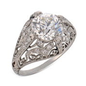 Art Deco GIA 1.90 carat diamond platinum engagement ring