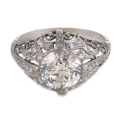 Art Deco GIA 1.90 carat diamond platinum engagement ring