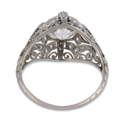 Art Deco GIA 1.90 carat diamond platinum engagement ring