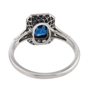 Vintage sapphire diamond platinum ring