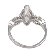 Mid Century GIA 1.15 carat marquise cut diamond platinum engagement ring